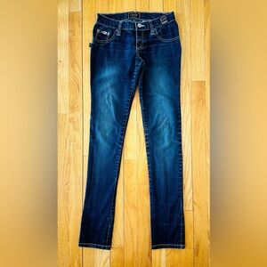 Gasp Australia Low Rise Straight Leg Dark Blue Denim Jeans Size 25